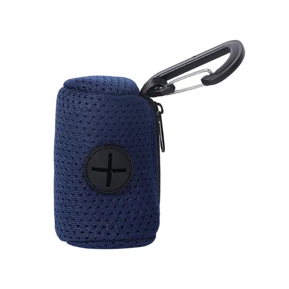 Portable Mesh Dog Poo Bag Dispenser with Buckle - Colorful Waste Bag Holder for Easy Walking