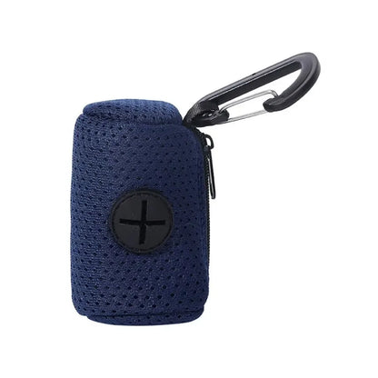 Portable Mesh Dog Poo Bag Dispenser with Buckle - Colorful Waste Bag Holder for Easy Walking
